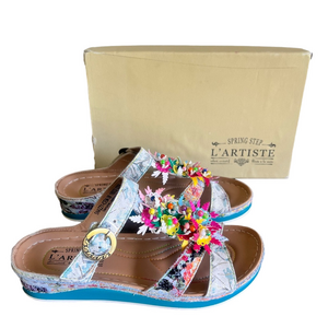 Spring Step L'ARTISTE Snazzy Ice Women's Sandal Size 38 7.5-8 #411A